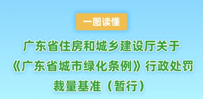 一图读懂｜广东省住房和城乡建设厅关于《广东省城市绿化条例》行政处罚裁量基准（暂行）